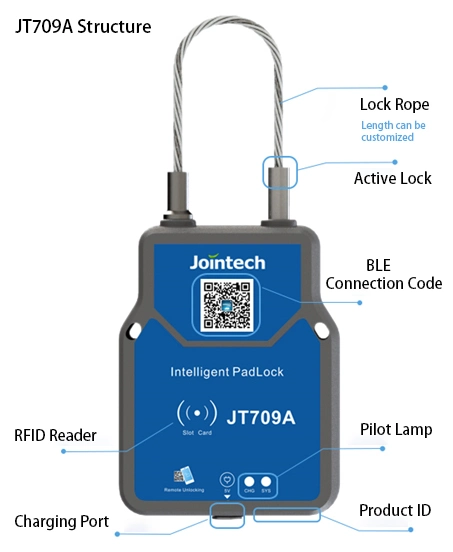 Jointech Jt709A Customs Logistics Smart Tracker Padlock Container Cargo Remote GPS Tracking RFID Seal Lock