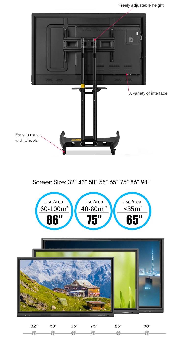 4K 75 Inch Digital Interact Smart Board Tocuh Interactive Intelligent Whiteboard