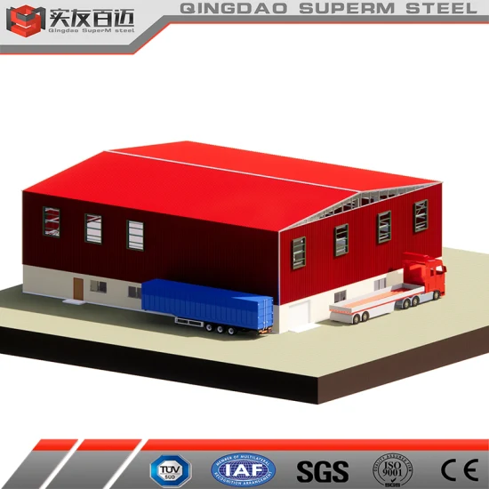 China Qingdao Superm Prefabricated Steel Structure Metal Industrial Warehouse with CE Certificated